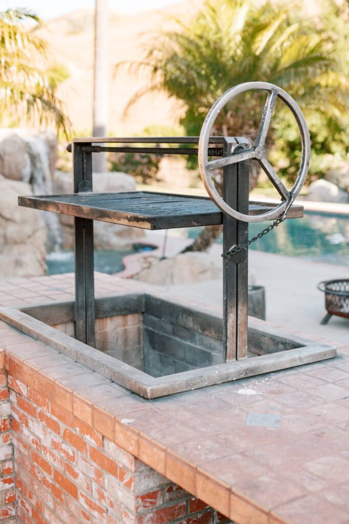 Santa Maria style barbecue for guests at Higuera Ranch airbnb luxury house rental surrounded by the san luis obispo hills, two minutes from downtown SLO